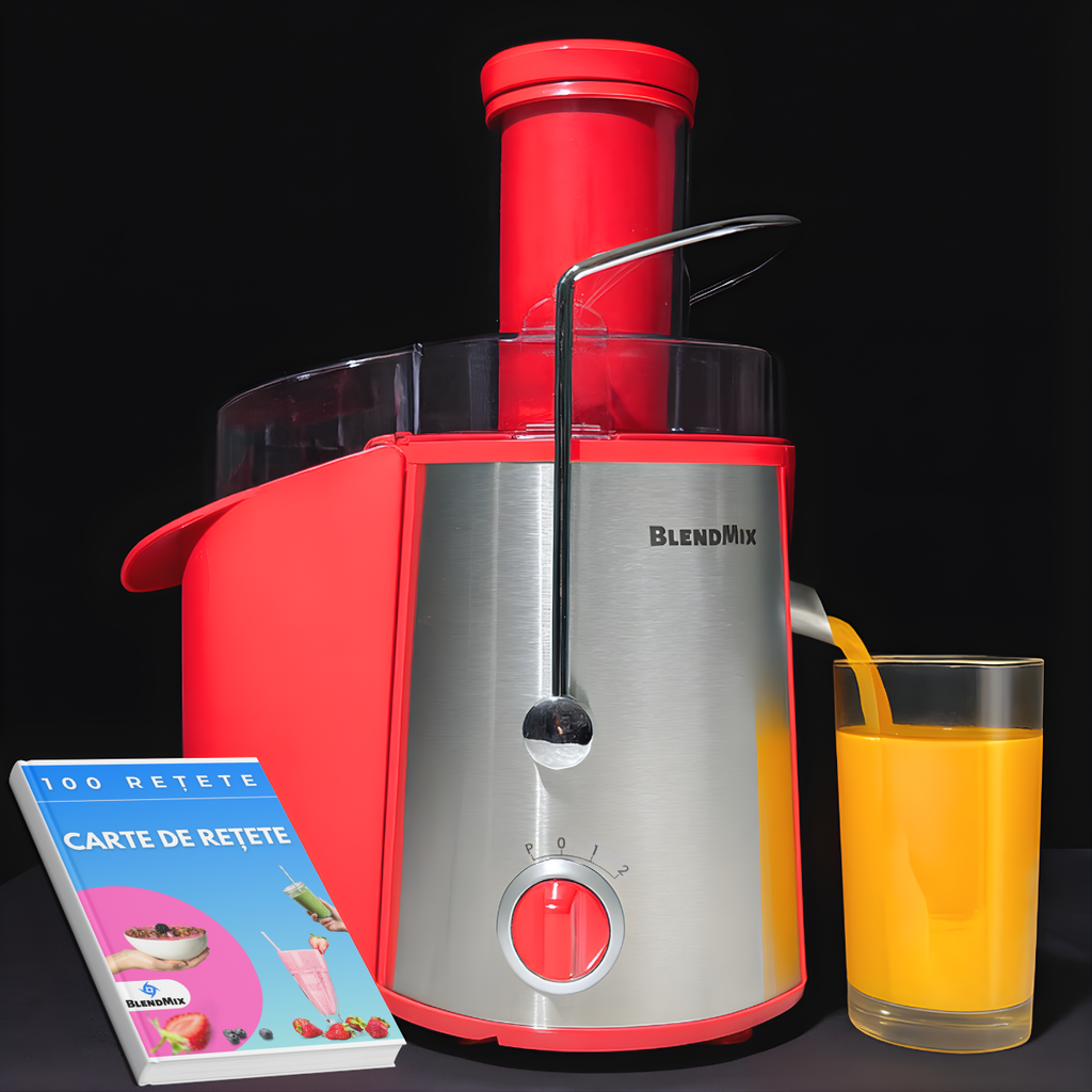 Storcător BlendMix 2 în 1 de culoare roșie pentru fructe și legume